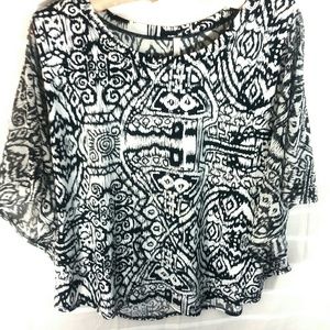💞Honestee black and white blouse size med